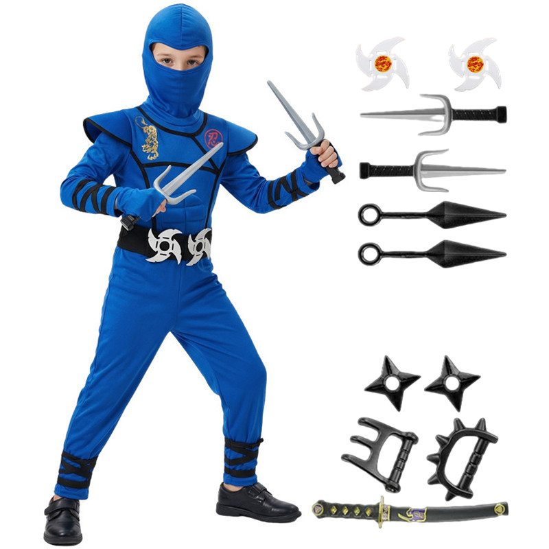 Party Games Girls - Black and Blue Ninja Costume for