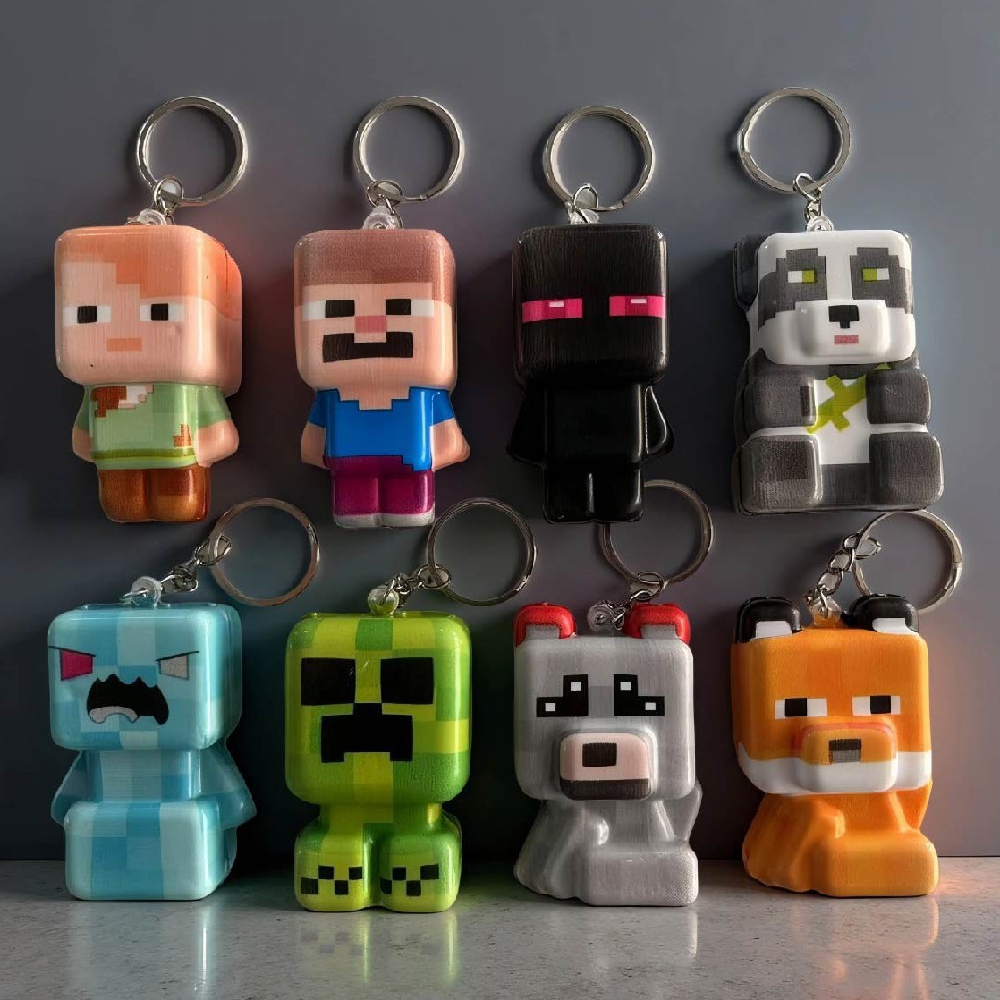 Party Games Minecraft - 8pcs Minecraft keychain New Model Stress