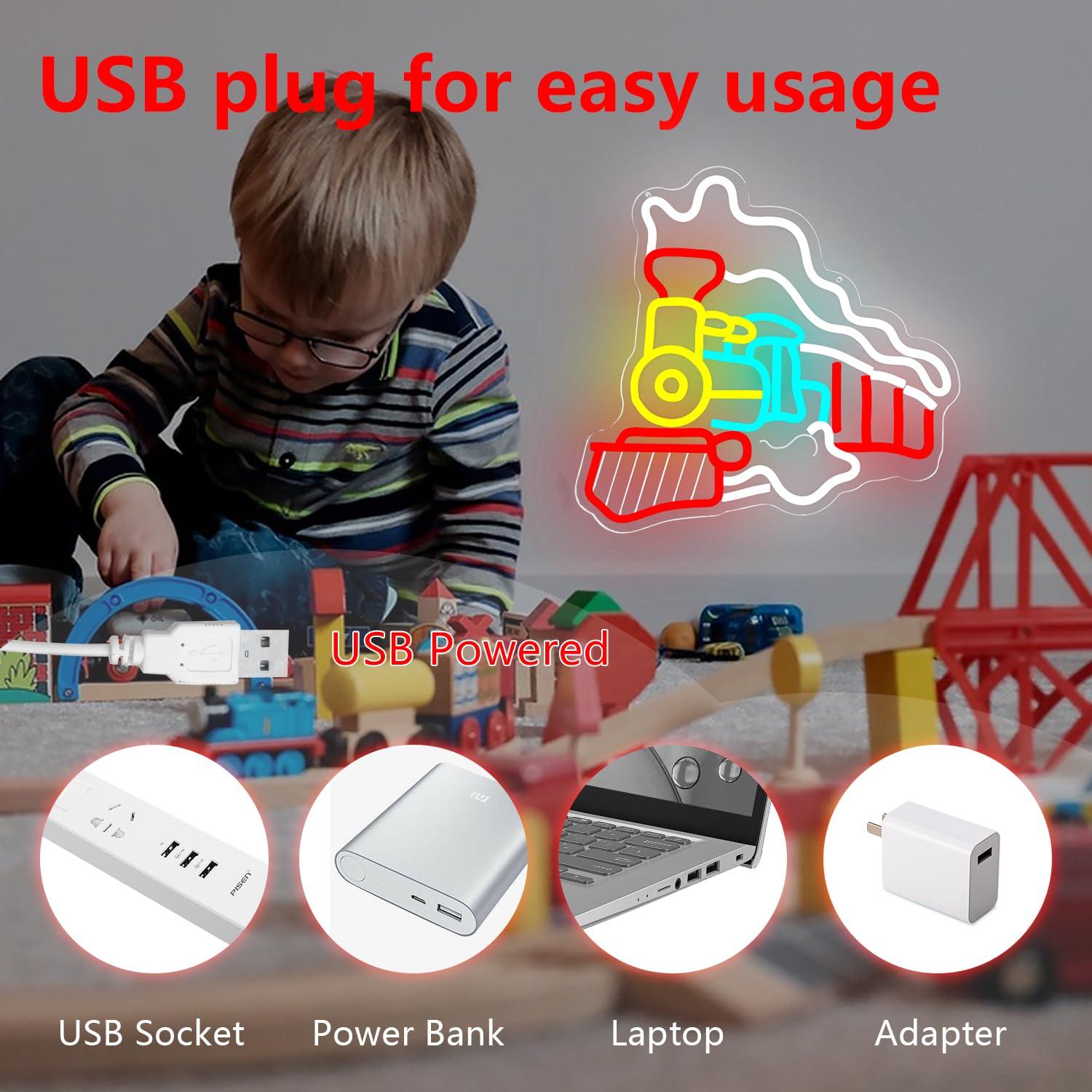 Steam Train Neon Sign USB Dimm - đánh giá và giá Party Games In Steam