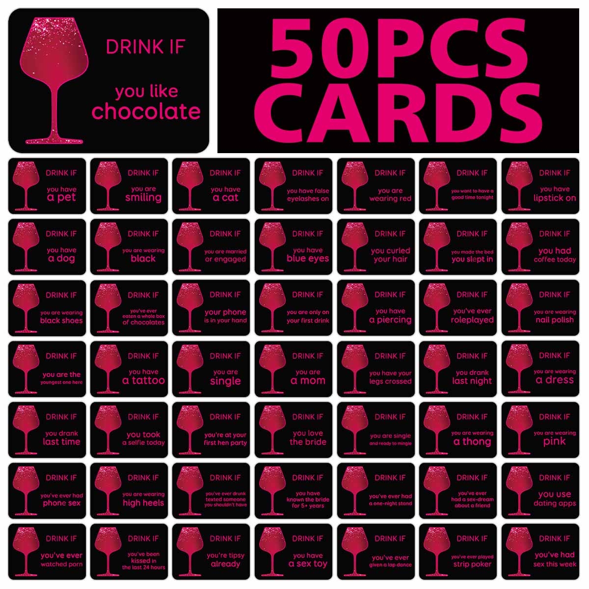 50pcs Bachelorette Party Drink - đánh giá và giá Party Games Bachelorette
