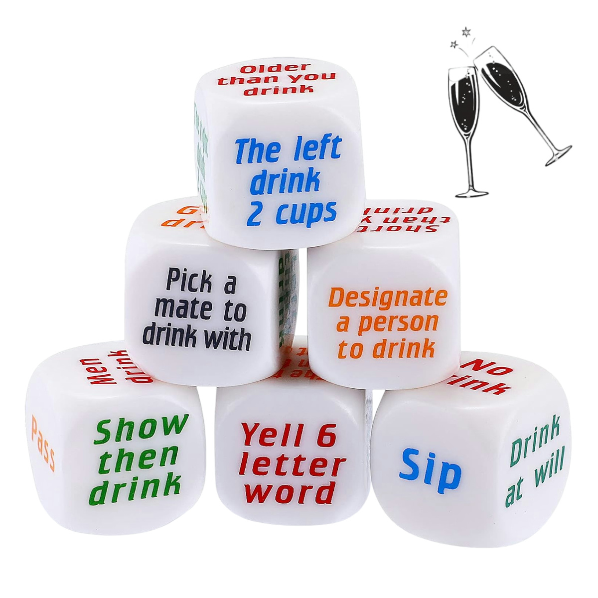 6 Pcs Party Drinking Bar Dice  - đánh giá và giá Party Games Bachelorette